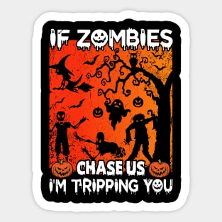 Halloween Zombie Chase Sticker